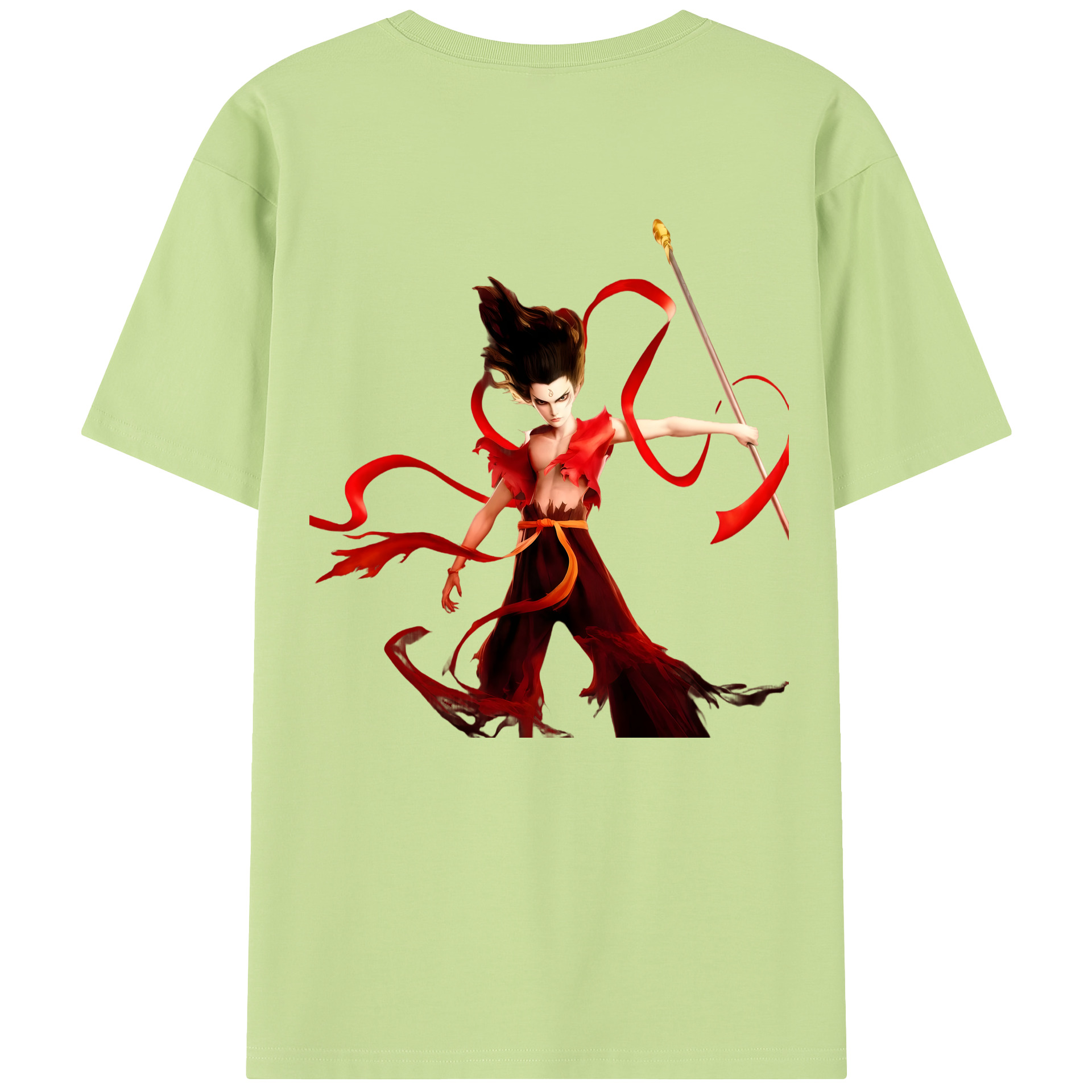 （画像用） Ne Zha 2 ナタ 魔童の大暴れ 綿100％半袖Tシャツ（背面プリント）